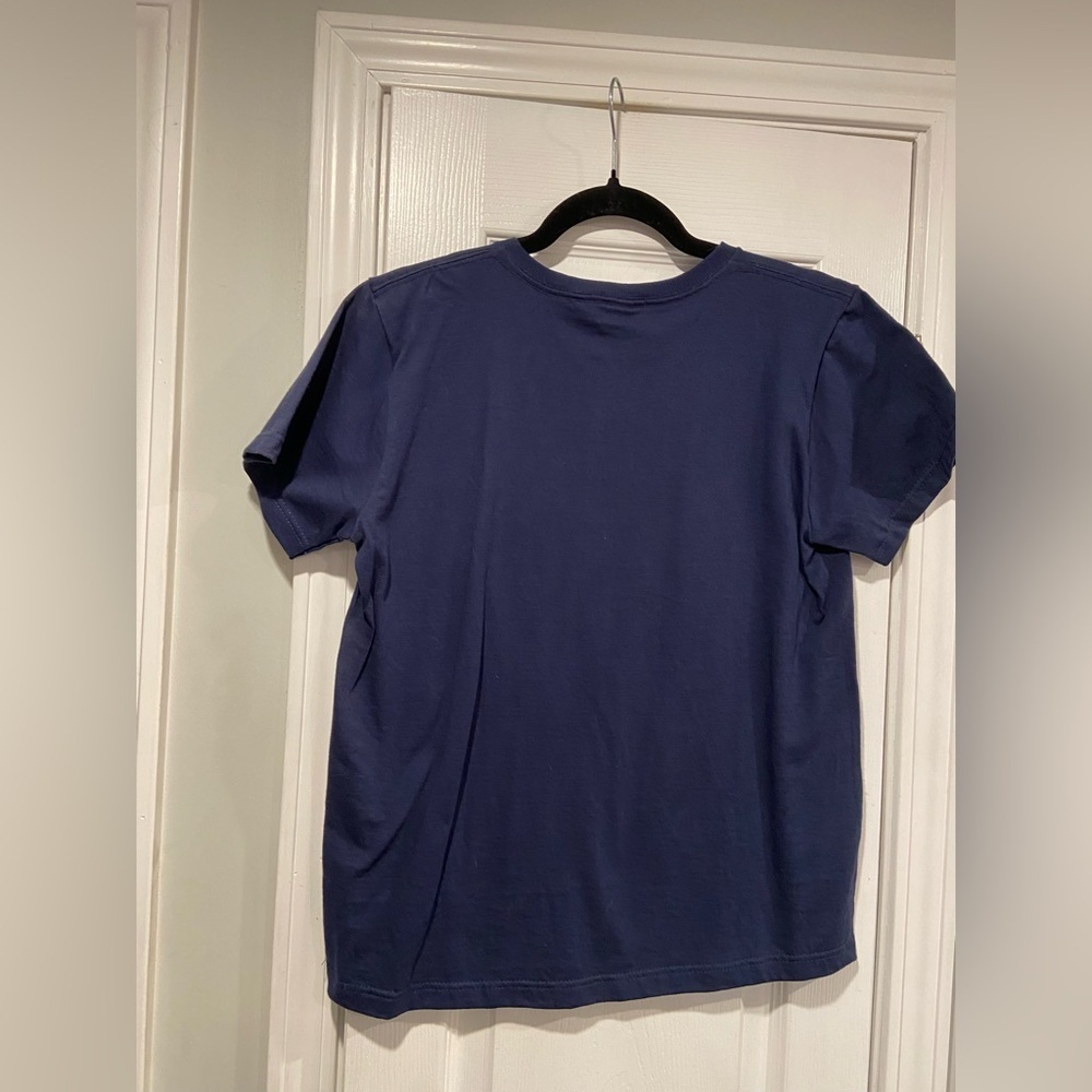 NWT Cotton Exchange Size L Duke Mom Navy Blue Graphic Print Tee Shirt - Picture 6 of 10